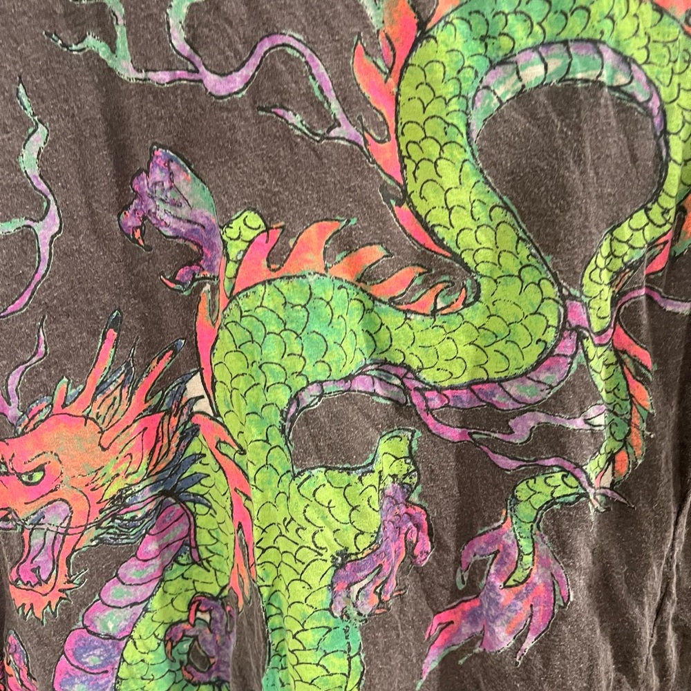 Magnolia Pearl Dragon Tee - Brown with Pink and Green ((item 15.13) - Picture 2 of 9